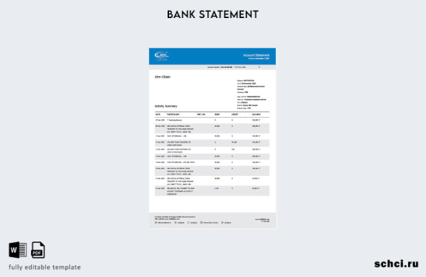 цифровая загрузка шаблон выписки со счета Пакистана United Bank Limited